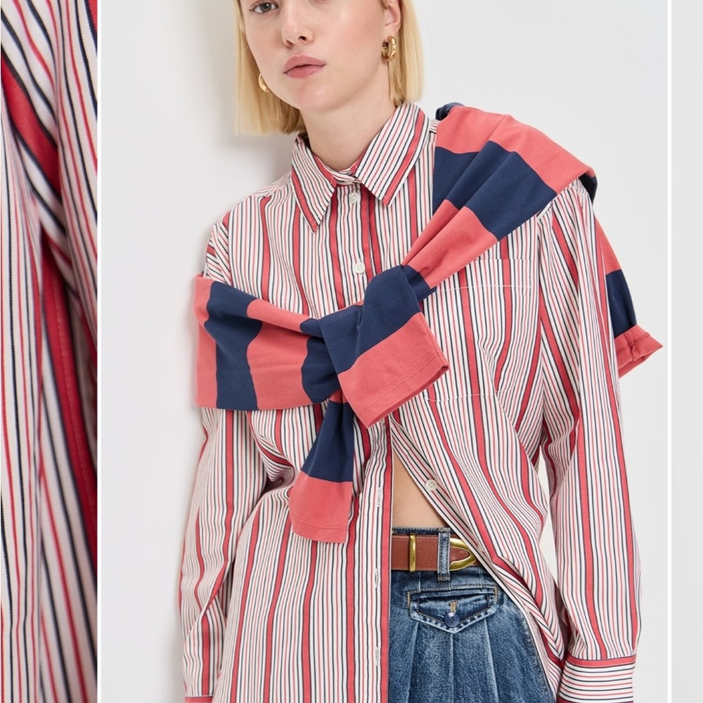 Clare V Button Down Blouse